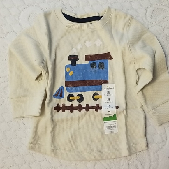 New Boy Long Sleeve Shirt Tee Train ivory - Picture 1 of 3